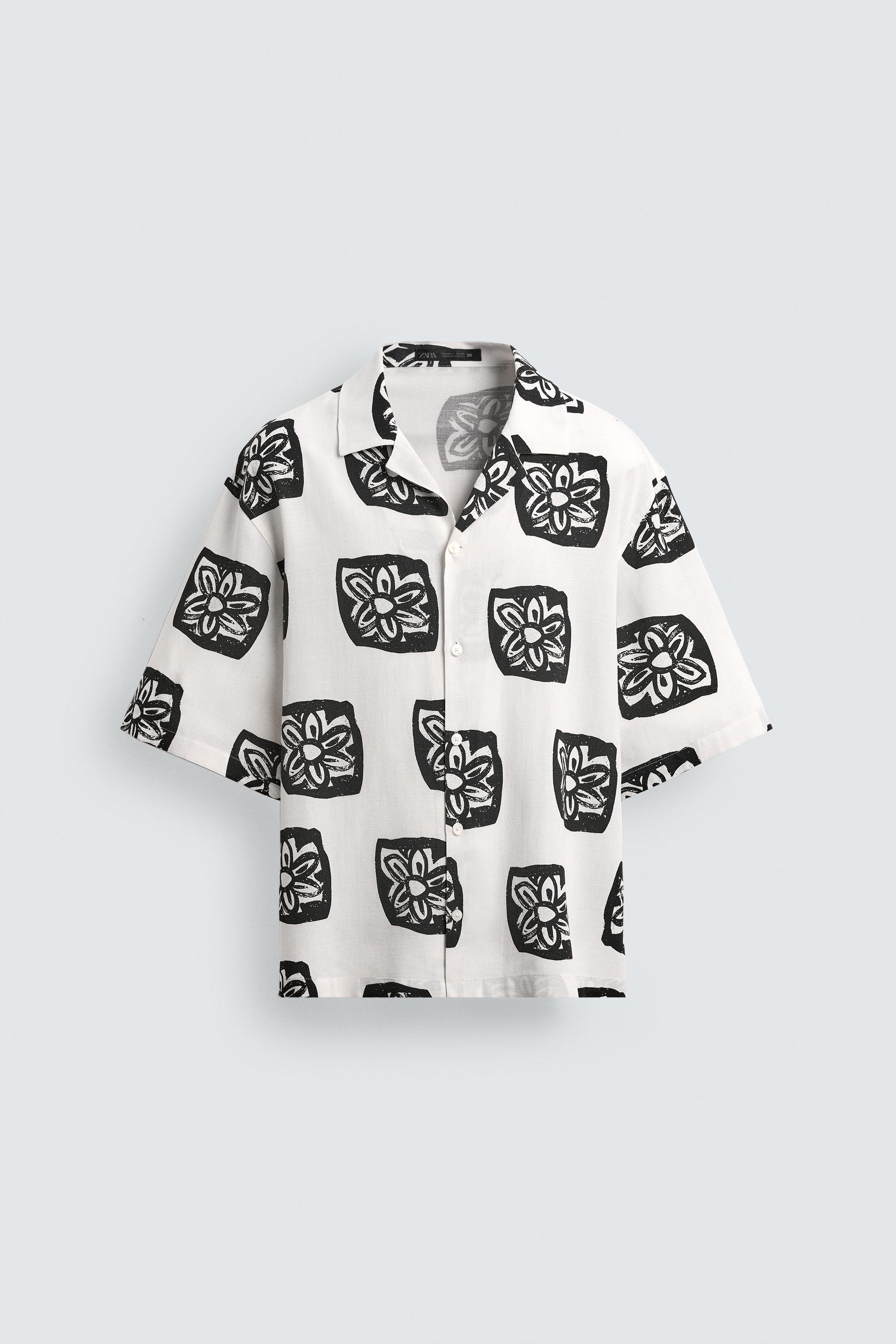 CONTRAST PRINT RELAXED FIT SHIRT
